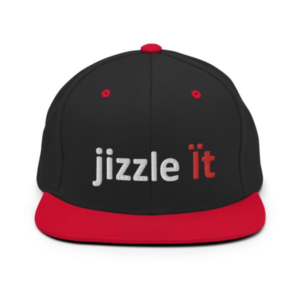 Black and red "jizzle it" hat.