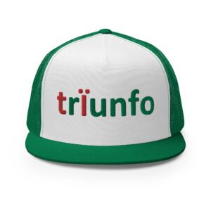 White and green "triunfo" trucker hat.