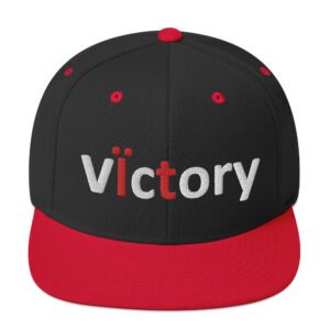 Black and red "victory" embroidered cap.
