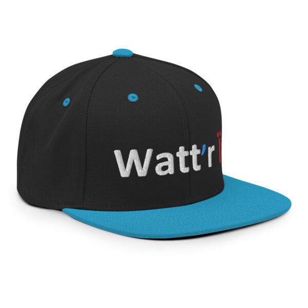 Black and blue "Watt'r" baseball cap.