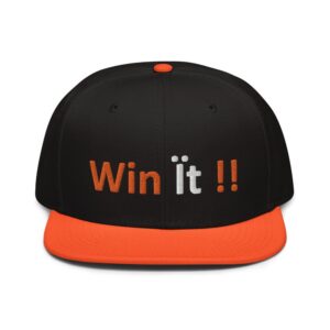 Black and orange cap with "Win it !!