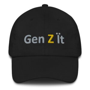Black cap with "Gen Zït" text.