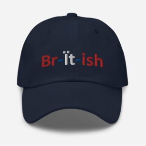 Navy cap with "British" embroidered text.