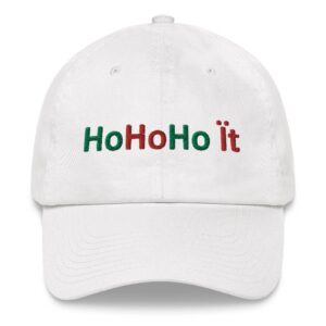 White cap with "HoHoHo it" text.