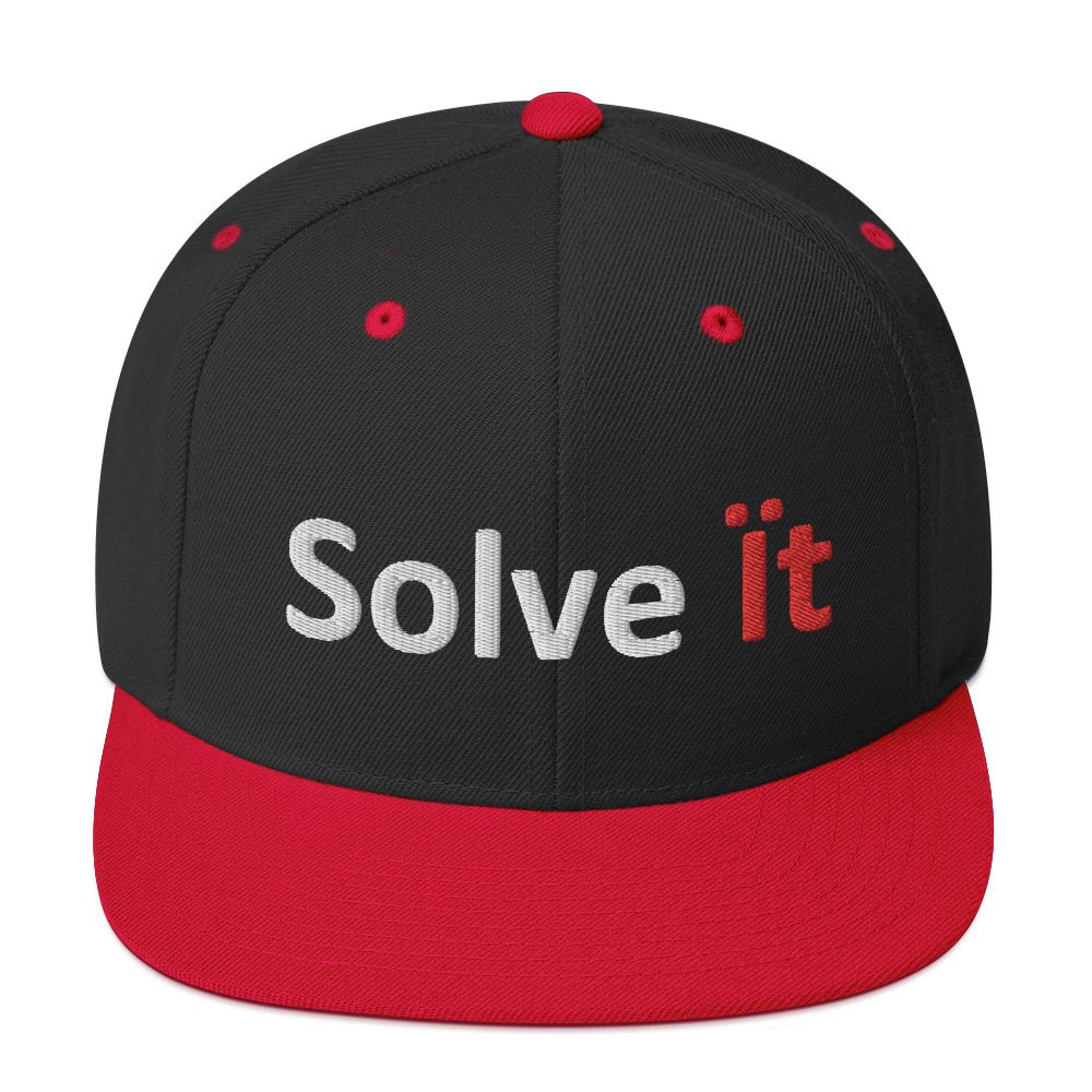 Black and red cap with "Solve it".