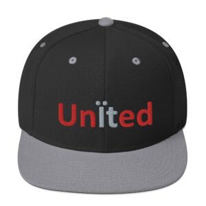 Black cap with "United" text design.