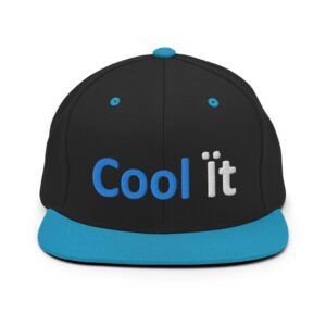 Black cap with "Cool it" text.