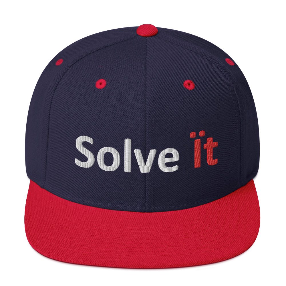 Cap with "Solve it" embroidered text.
