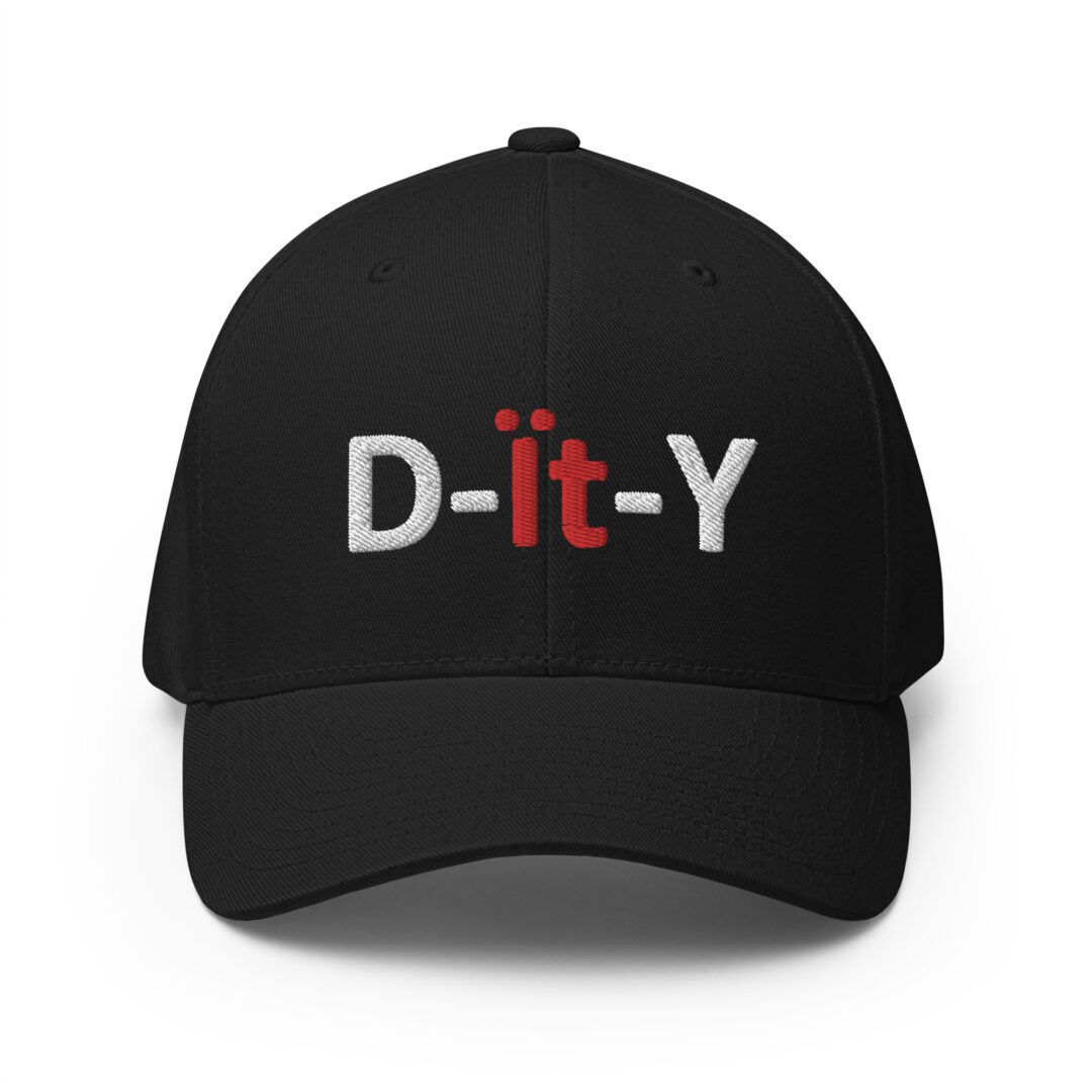 Black cap with "D-it-Y" text design.