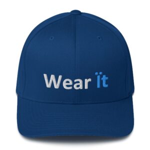 Blue cap with "Wear it" text.